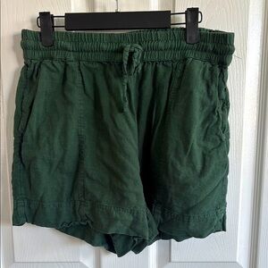 Dip Women's Forest Green Linen Drawstring Shorts, L